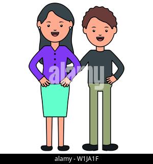 young teachers couple education characters vector illustration design Stock Vector