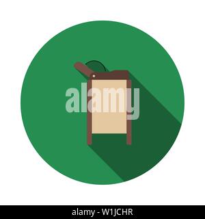 Baby Swaddle Table Icon. Flat Circle Stencil Design With Long Shadow. Vector Illustration. Stock Vector