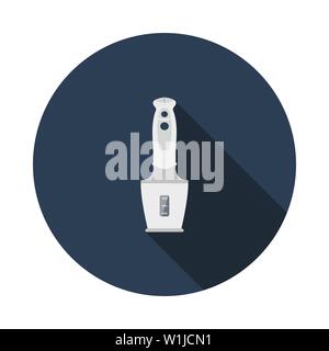 Baby Food Blender Icon. Flat Circle Stencil Design With Long Shadow. Vector Illustration. Stock Vector