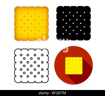 Set of biskut cracker icon, vector art design Stock Vector