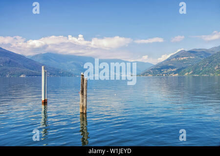 Luino on Lago Maggiore in northern Italy Stock Photo