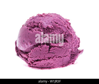 A scoop of blueberry ice cream isolated on white backgound Stock Photo
