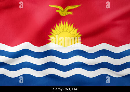 National Flag of Kiribati - Rectangular Shape patriotic symbol Stock Photo