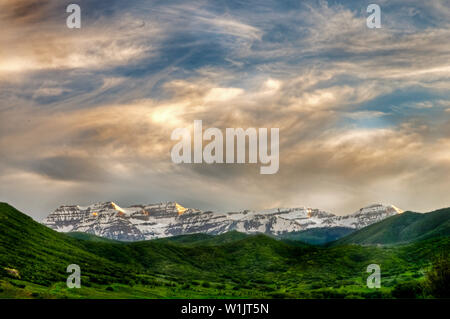 Storm clouds swirl over Mt. Timpanogos as seen from Midway, Utah. (c) 2011 Tom Kelly Stock Photo