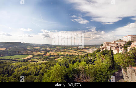 Clouds form over the rolling Umbrian countryside from the ancient fortress city of Todi in southwestern Umbria, Italy. (c) 2011 Tom Kelly Stock Photo