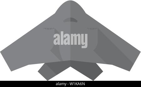 Stealth bomber  icon in flat color style. Aircraft military attack avionics anti radar Stock Vector