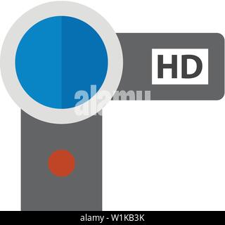 Camcorder icon in flat color style. Videography movie memory picture electronic imaging Stock Vector