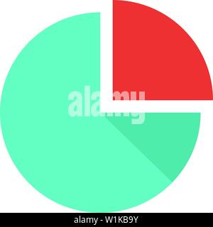 Pie chart icon in flat color style. Finance report money data information Stock Vector