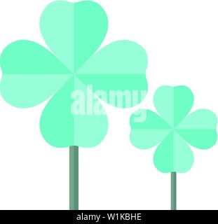 Clover icon in flat color style. Nature plant green saint Patrick symbol Stock Vector