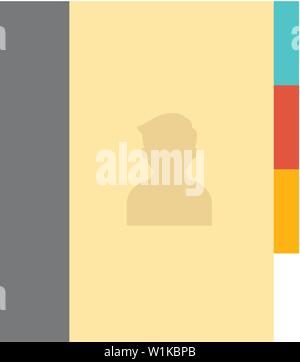 Address book icon in flat color style. Contac phone list customer friend family Stock Vector