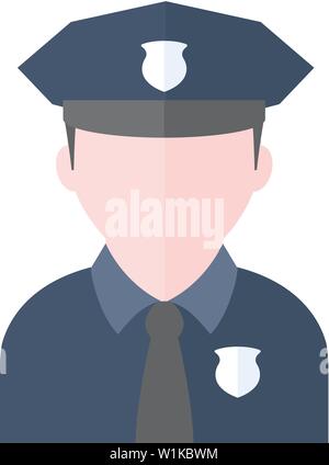 Police avatar icon in flat color style. People service security guard protect crime Stock Vector