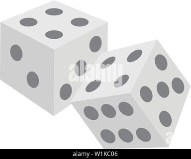 Dice icon in flat color style. Leisure game gambling playing chance opportunity Stock Vector