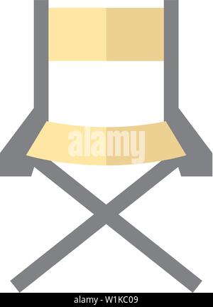 Movie director chair icon in flat color style. Industry entertainment Hollywood cinema Stock Vector