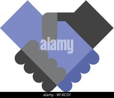 Handshake icon in flat color style. Business people agreement Stock Vector