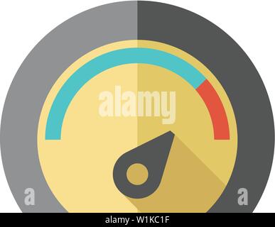 Dashboard icon in flat color style. Control panel, odometer, speedometer Stock Vector