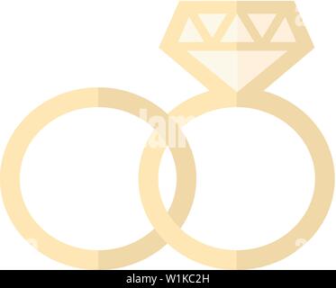 Wedding ring icons in flat color style. Stock Vector