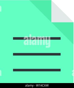 Text file format icon in flat color style. Office report presentation words report Stock Vector