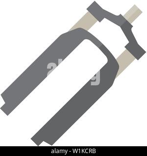 Bicycle suspension fork icon in flat color style. Sport transportation spare part steering wheel Stock Vector