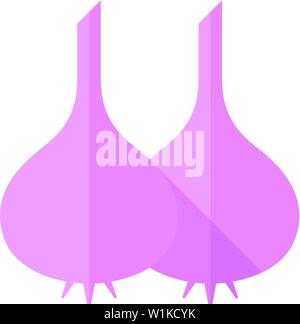 Garlic icon in flat color style. Food ingredient cooking organic Stock Vector