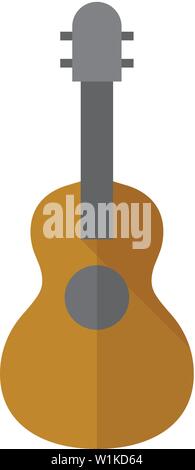 Guitar icon in flat color style. Music instrument string sound Stock Vector
