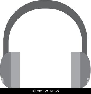 Headset icon in flat color style. Entertainment electronic personal hearing music computer gamer Stock Vector