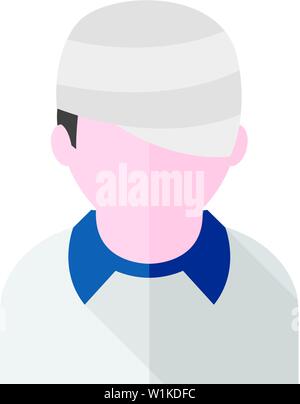 Injured head icon in flat color style. Health medical man healing insurance Stock Vector