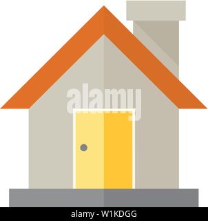 Winter house icon in flat color style. Snow December Christmas Stock Vector