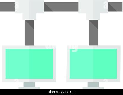 Computer network icon in flat color style. File sharing shared folder local area intranet Stock Vector
