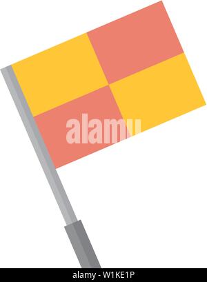 Lineman flag icon in flat color style. Football soccer match game judge assistant referee Stock Vector