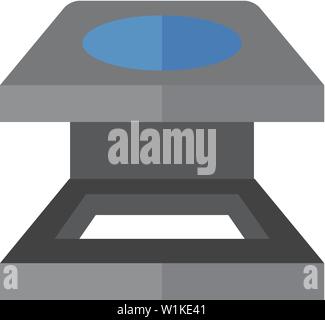 Printing magnifier icon in flat color style. Stock Vector