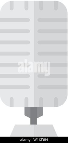Microphone with stand flat white icons in square backgrounds. 6 bonus ...