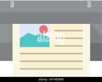 Offset printing icon in flat color style. Print shop service publisher desktop publishing Stock Vector