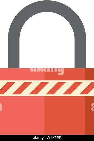 Padlock icon in flat color style. Safety, protection, guard Stock Vector