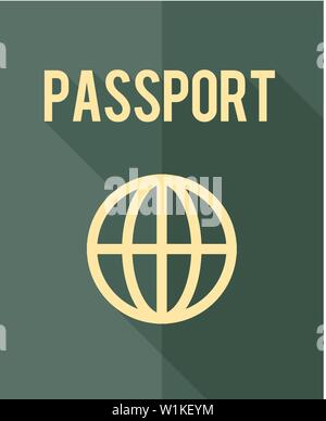 Passport icon in flat color style. Nationality identity people identify Stock Vector