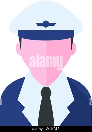 Pilot avatar icon in flat color style. People aviation airplane aircraft control Stock Vector