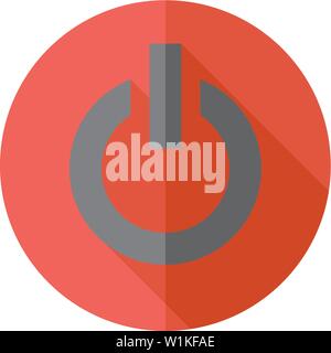 Power button icon in flat color style. Electronic electric switch start startup Stock Vector