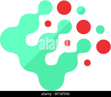 Printing raster dots icon in flat color style. Print color density concept Stock Vector
