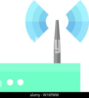 Router icon in flat color style. Internet connection, WiFi Stock Vector