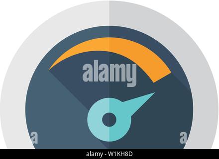 Dashboard icon in flat color style. Control panel, odometer, speedometer Stock Vector