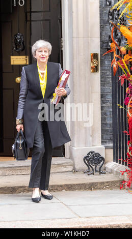 London, UK. 3rd July 2019.  Theresa May MP PC, Prime Minister leaves 10 Downing Street, London Credit Ian Davidson/Alamy Live News Stock Photo