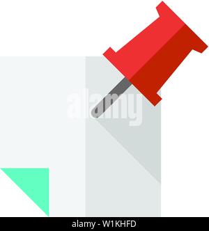 Sticky note icon in flat color style. Reminder schedule message teamwork office supplies Stock Vector