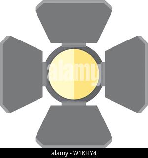 Studio lighting icon in flat color style. Photography concert instrument lamp halogen Stock Vector