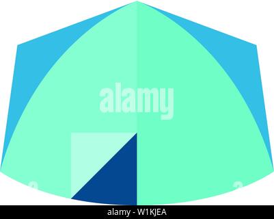Camping tent icon in flat color style. Shelter vacation travel hiking Stock Vector