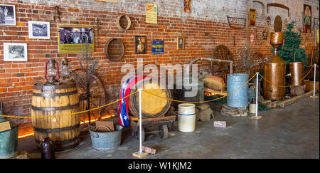 Distilling paraphernalia and equipment on display at Paducah Distilled Spirits Distillery Paducah Kentacky USA. Stock Photo