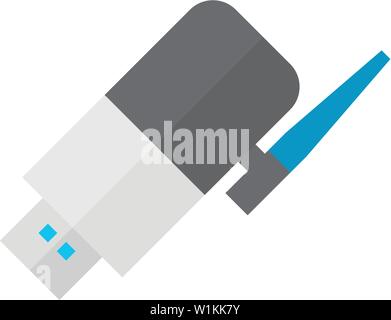 Wireless receiver icon in flat color style. Internet connection router signal Stock Vector