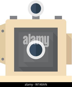 Large format camera icon in flat color style. View field sheet film photography lens Stock Vector