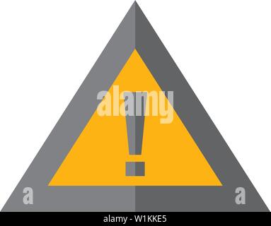 Warning sign icon in flat color style. Beware notice triangle safety security Stock Vector