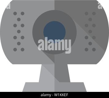Webcam icon in flat color style. Computer internet connection discussion teleconference business Stock Vector