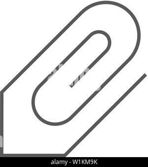 Attachment file icon in thin outline style. Internet communication email message attach Stock Vector