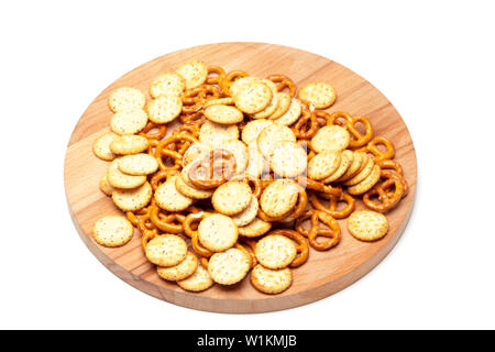 cookies bretzels on a white background Stock Photo